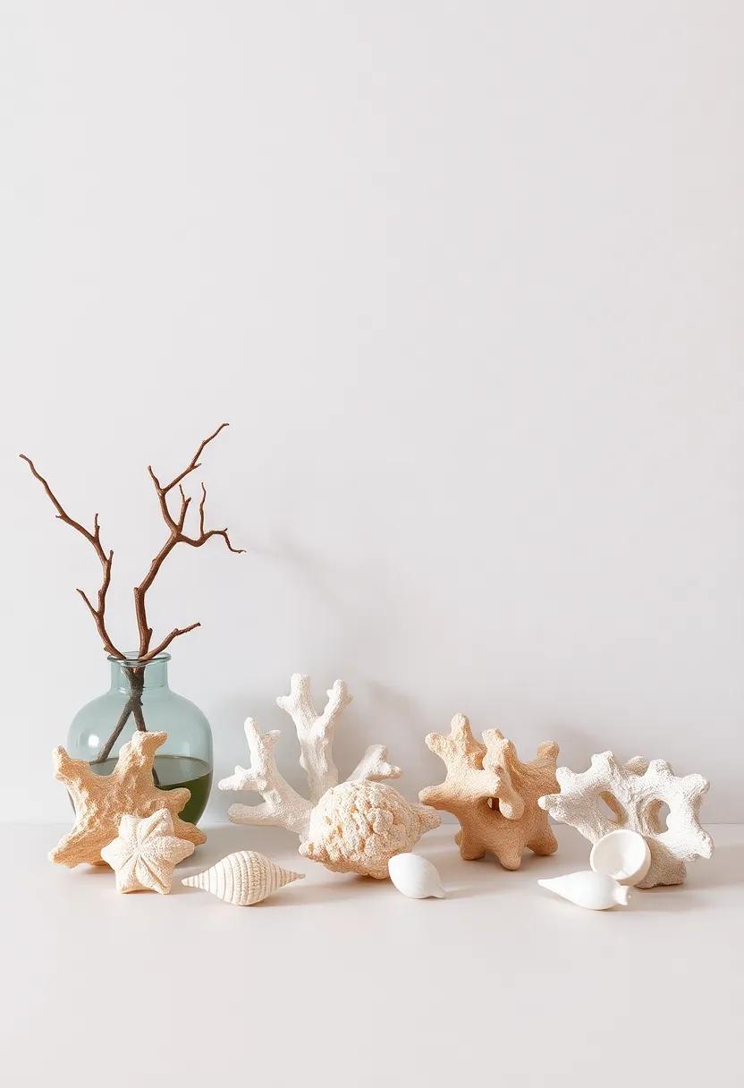 Incorporate‌ coral or seashell collections as delicate and sculptural ​decor
