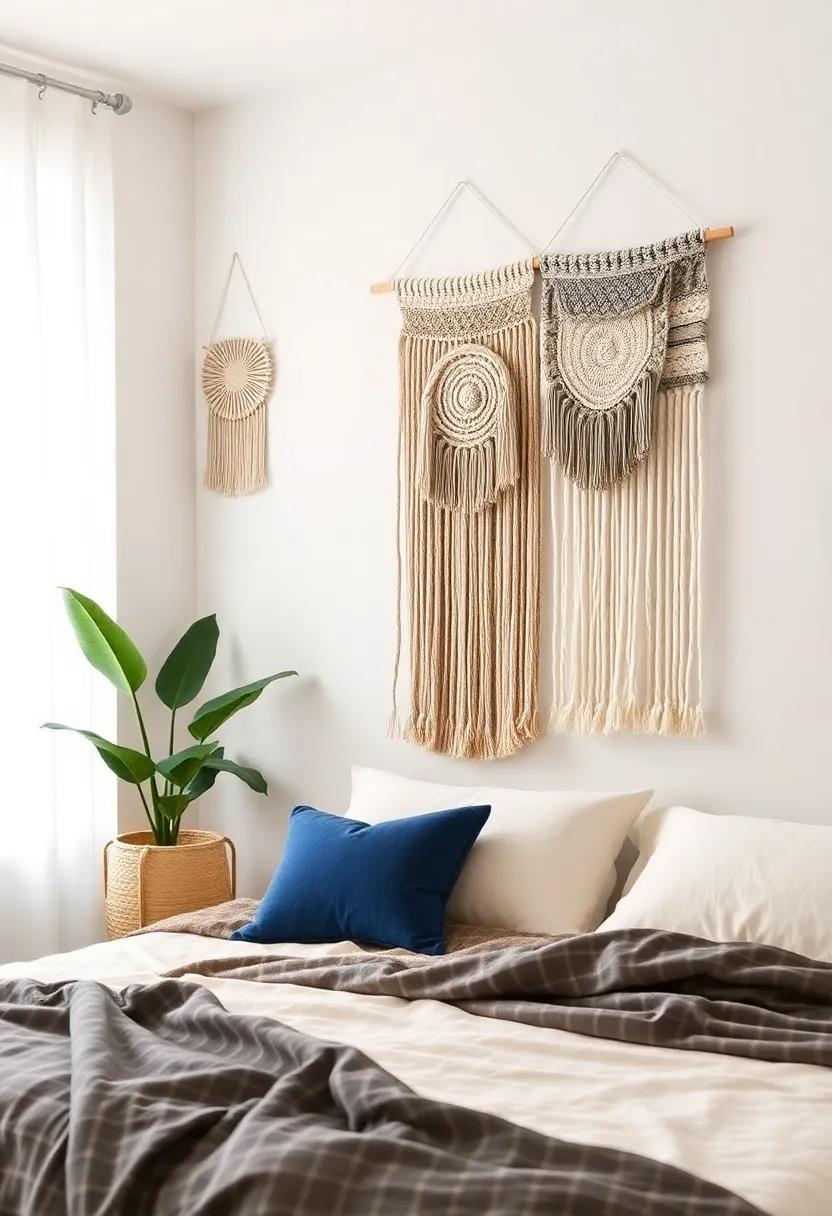 DIY Fabric Wall Hangings: Experiment with different textiles and patterns to create a cozy, textured appeal that softens‍ the room