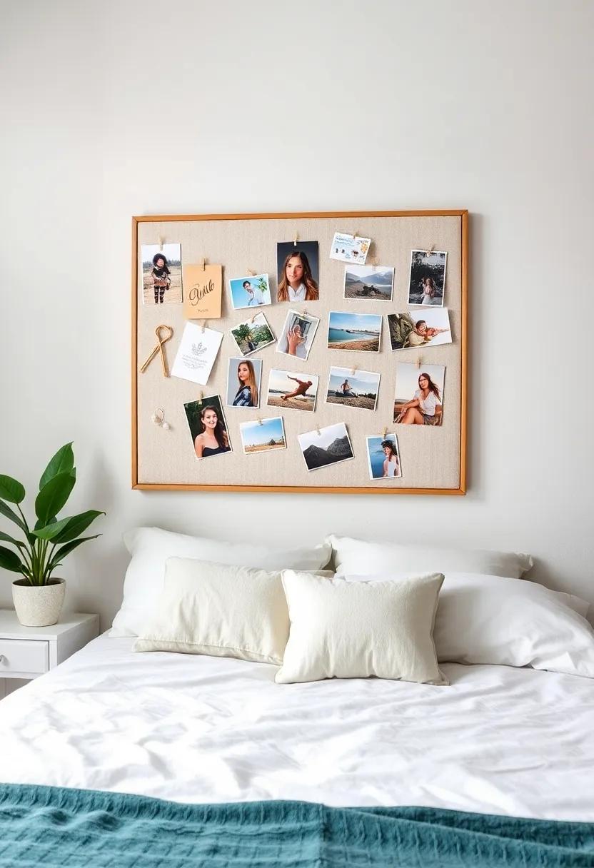 DIY Pin-Board Collage: Construct a fabric-covered pinboard to pin⁢ up photos, mementos, and other treasures that inspire you