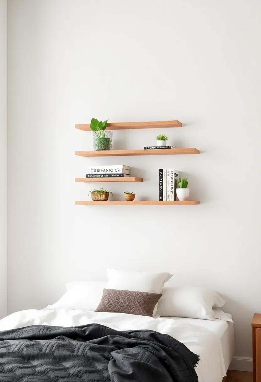 Floating Shelves Display: Install shelves to showcase books, plants, or decor, adding‌ depth and personality to your room’s design