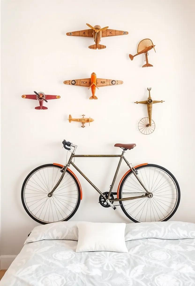 Wall-mounted planes or Bicycles: ​Showcase unique vintage items like old planes or bicycles⁢ to create an eye-catching,conversation-starting wall