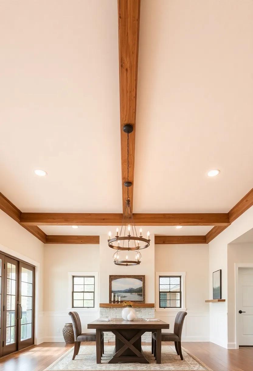 Crafting a Rustic Charm ‌with Reclaimed Wood Beams and Warm Lighting