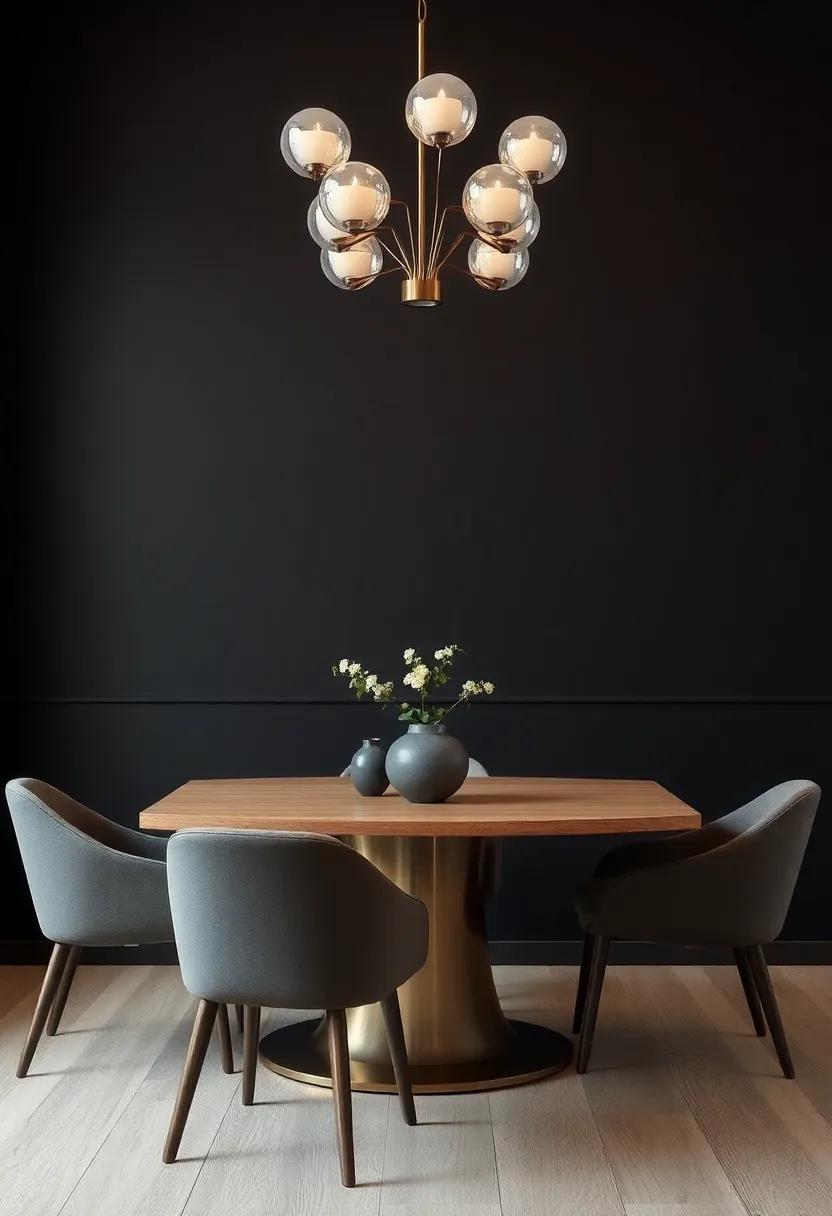 Creating ⁤Contrast Through ⁢Dark‍ Walls ​Paired with Light Wood or Metallic Accents