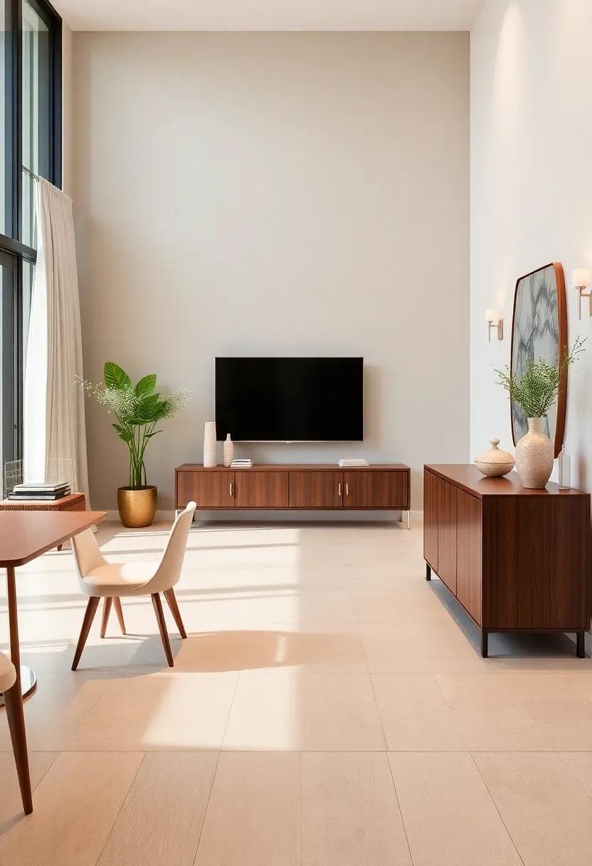 Leave enough space for a buffet or serving area to simplify the hosting experience and make food service more ‍enjoyable