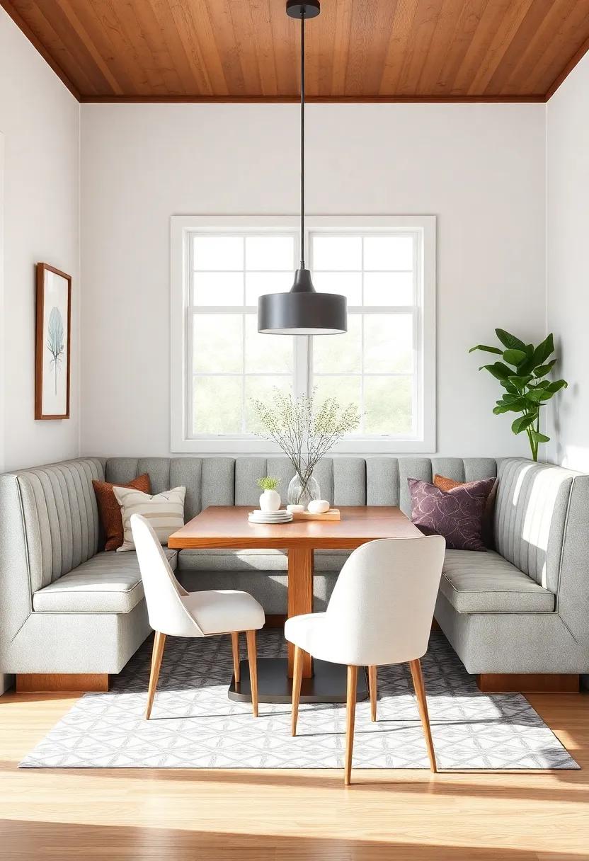 use banquette seating along one‍ side of the ​table to save space and add a cozy,inviting feel to your dining area