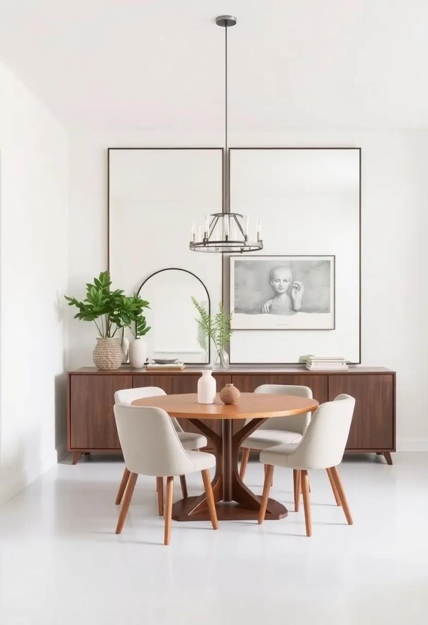 use mirrors strategically to reflect light and create the illusion of a larger space—ideal for cramped dining rooms