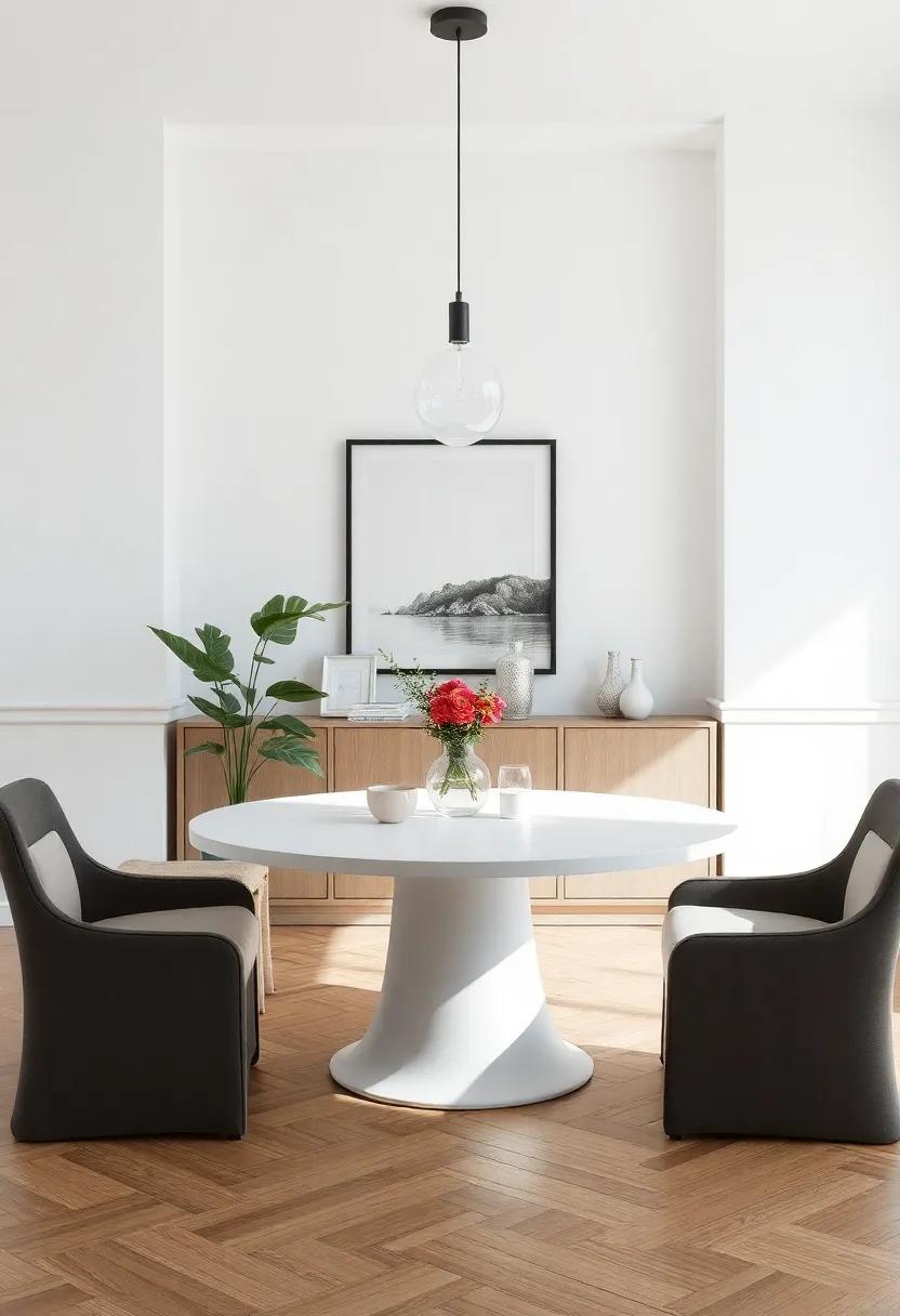 Utilize a round table for ​small spaces to encourage conversation‌ and ​maximize the flow of movement around the room