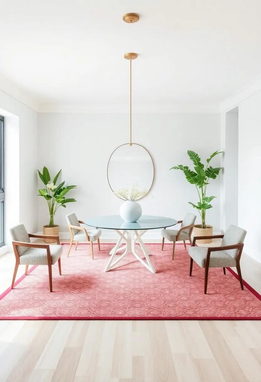 utilizing Area Rugs to Define the Dining Zone​ and Introduce pattern and Warmth