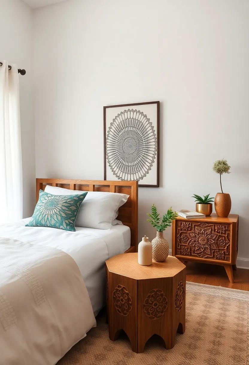 Hand-Carved Accent Tables: Incorporate intricate designs carved​ by artisans to bring texture and unique ⁣artistry⁤ to your⁢ bedroom’s layout