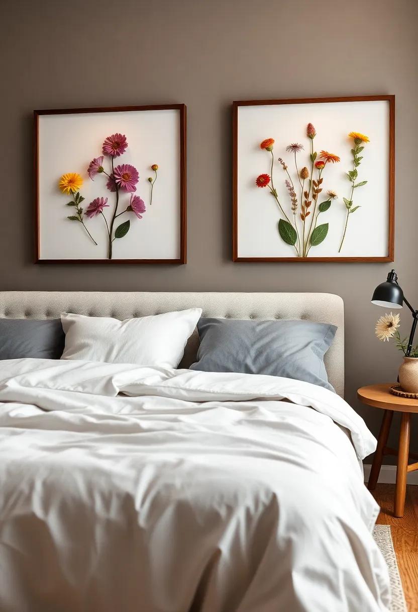 Pressed Flower ⁢Wall Art: Capture ⁣the beauty of nature ‍with framed arrangements that evoke tranquility and whimsy in your bedroom