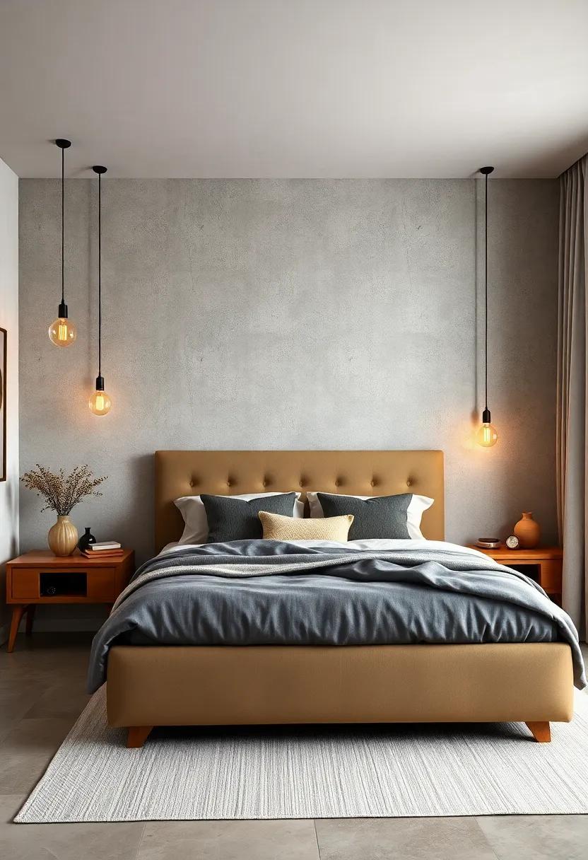 Subtle ​Linen Textured ‍Walls ‍With Warm Wood accents‍ and Vintage Lighting Fixtures for Timeless Appeal