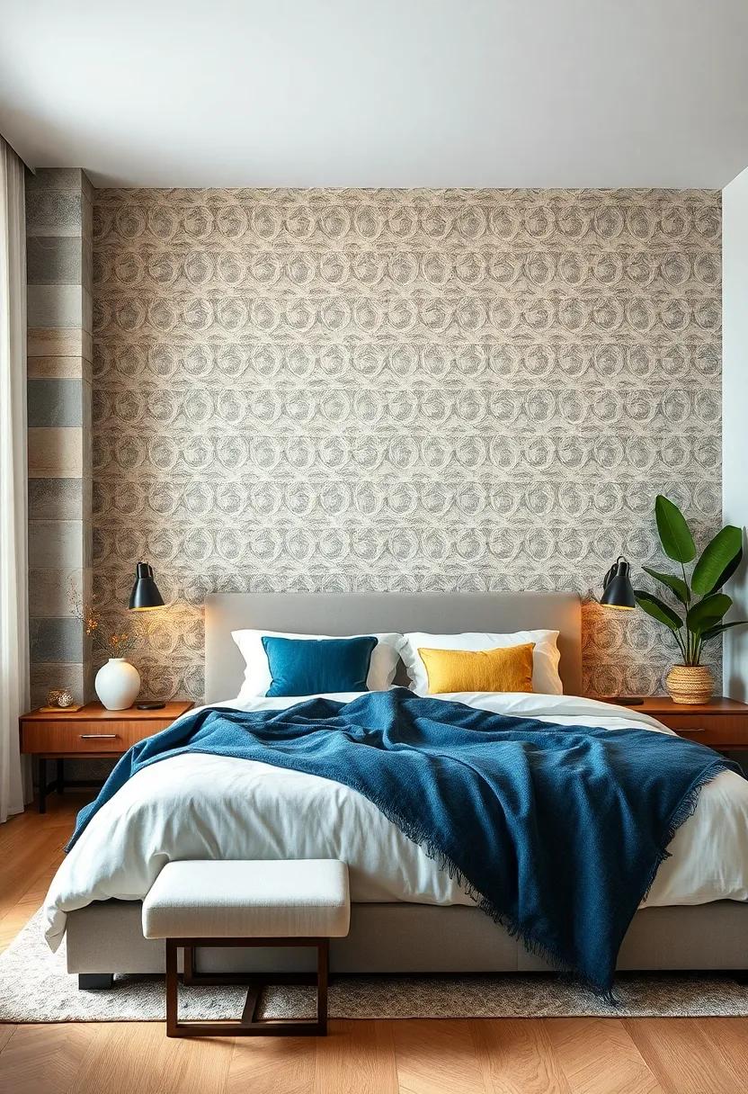 Tactile Lace-Inspired Wall Textures⁣ Contrasted With Sleek Contemporary Decor for an Unexpected Fusion