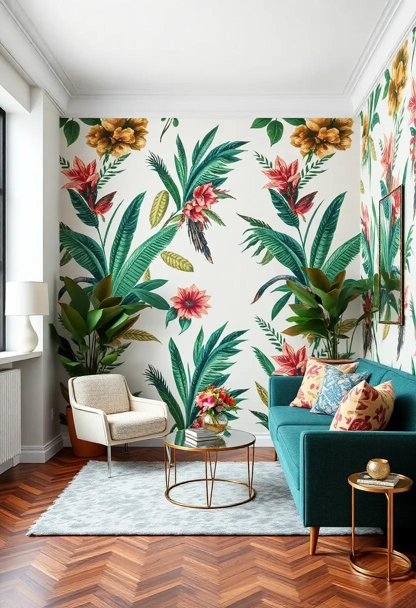 Embrace Bold Wallpaper: ⁣Transform a feature ⁣wall with‍ wild patterns⁣ or vibrant botanical prints to set ⁣a dramatic tone