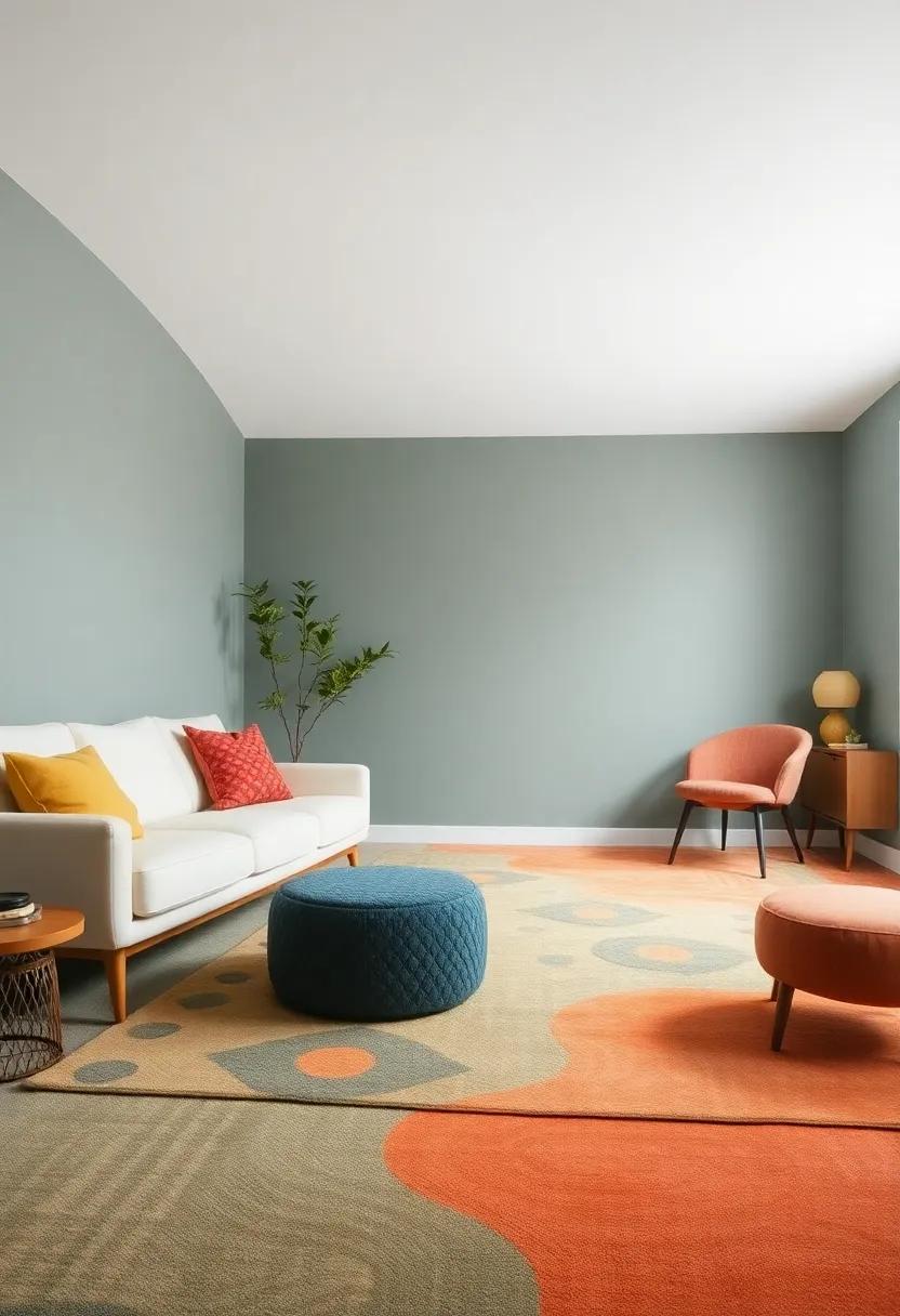 Choose⁤ Unconventional ⁤Rugs: Select floor coverings with bold hues or quirky designs to create unique visual interest underfoot