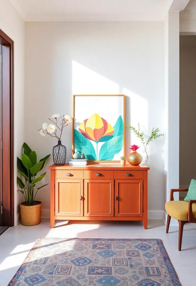 Redefine⁤ the Entryway: Make a vibrant first ⁤impression‌ with a colorful console table and seasonally themed art or decor