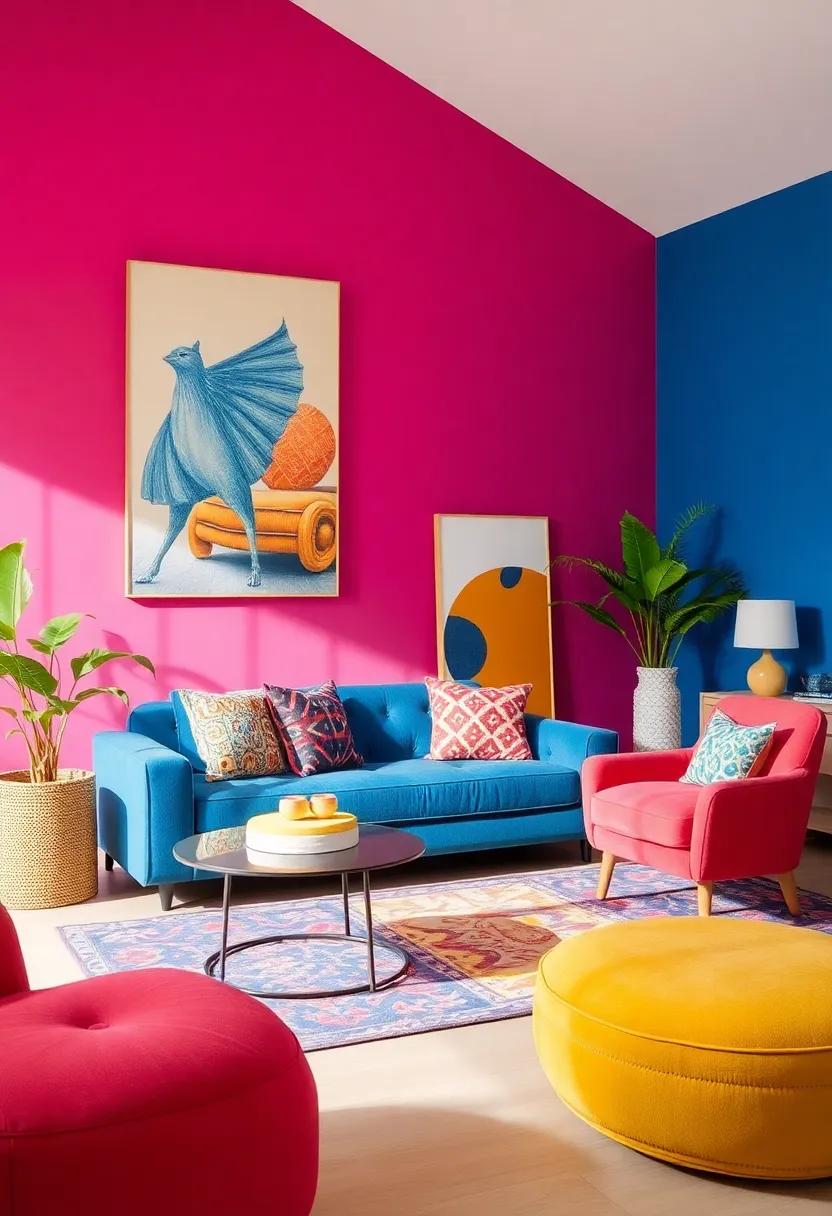 Embrace Bold Colors and Patterns for‍ Vibrant Living Spaces