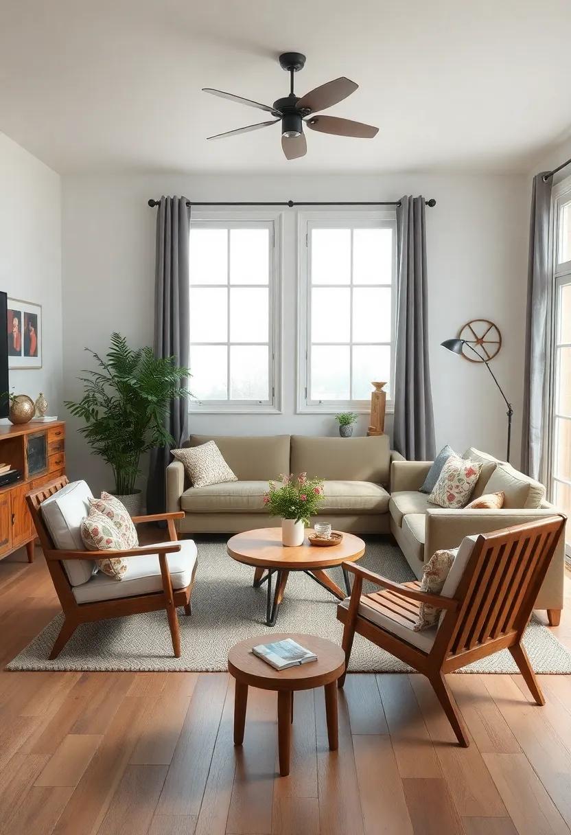 mix and Match Vintage furniture: Blend rustic wooden pieces with modern ‍seating‍ to ‍create a unique focal point⁢ in your ⁤living space