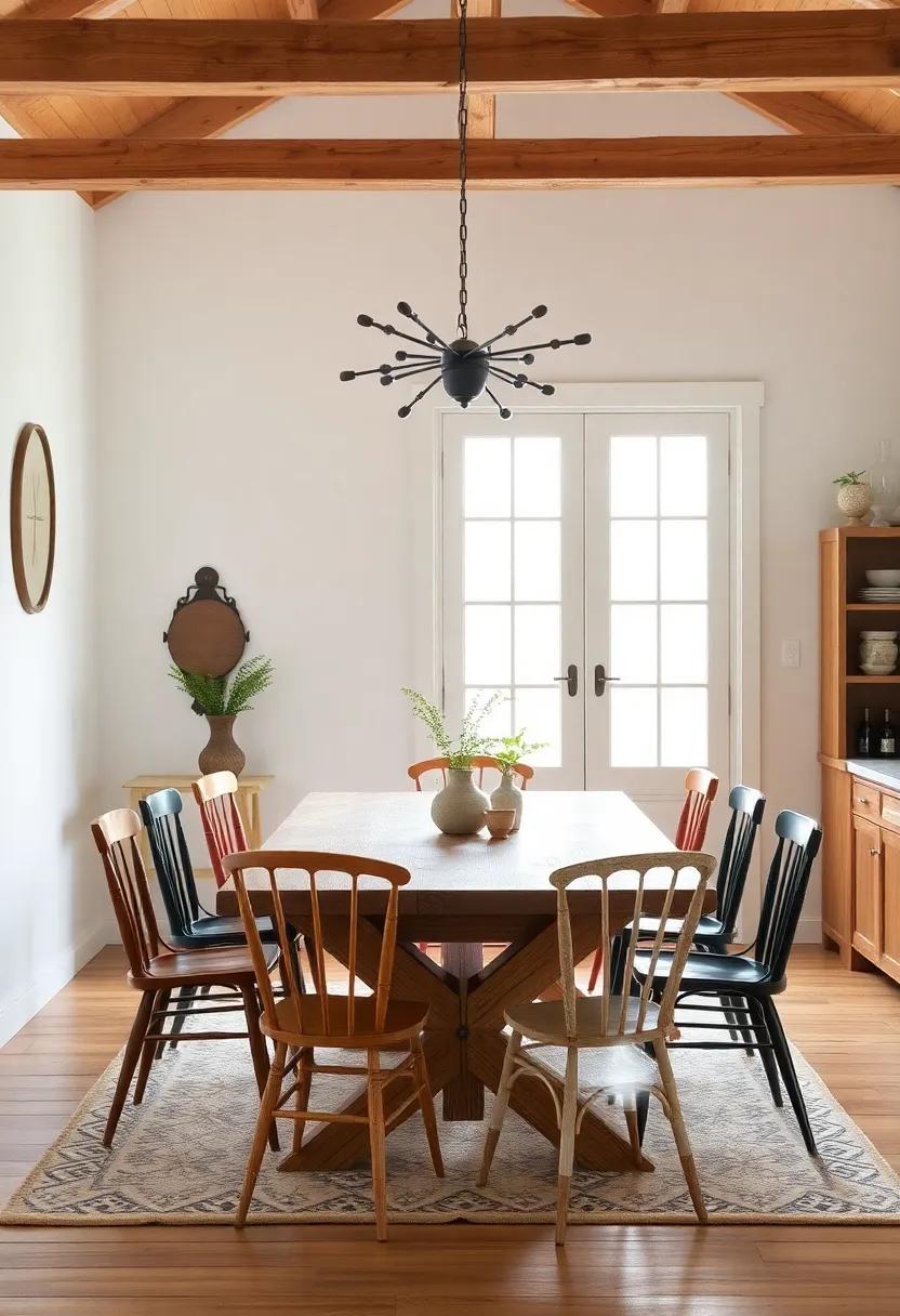Mix⁢ Up ⁢Your⁢ Dining Space: Combine⁣ mismatched chairs with a rustic farmhouse table ⁤for an inviting dining ​area that ⁣encourages​ togetherness