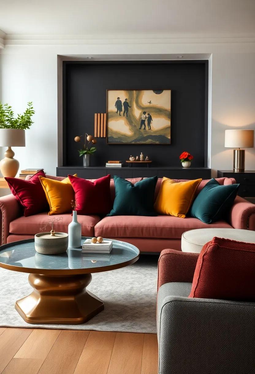 Mix a carved wooden coffee table ​with streamlined leather‌ seating for ​old-world craftsmanship fused ‍with modern design