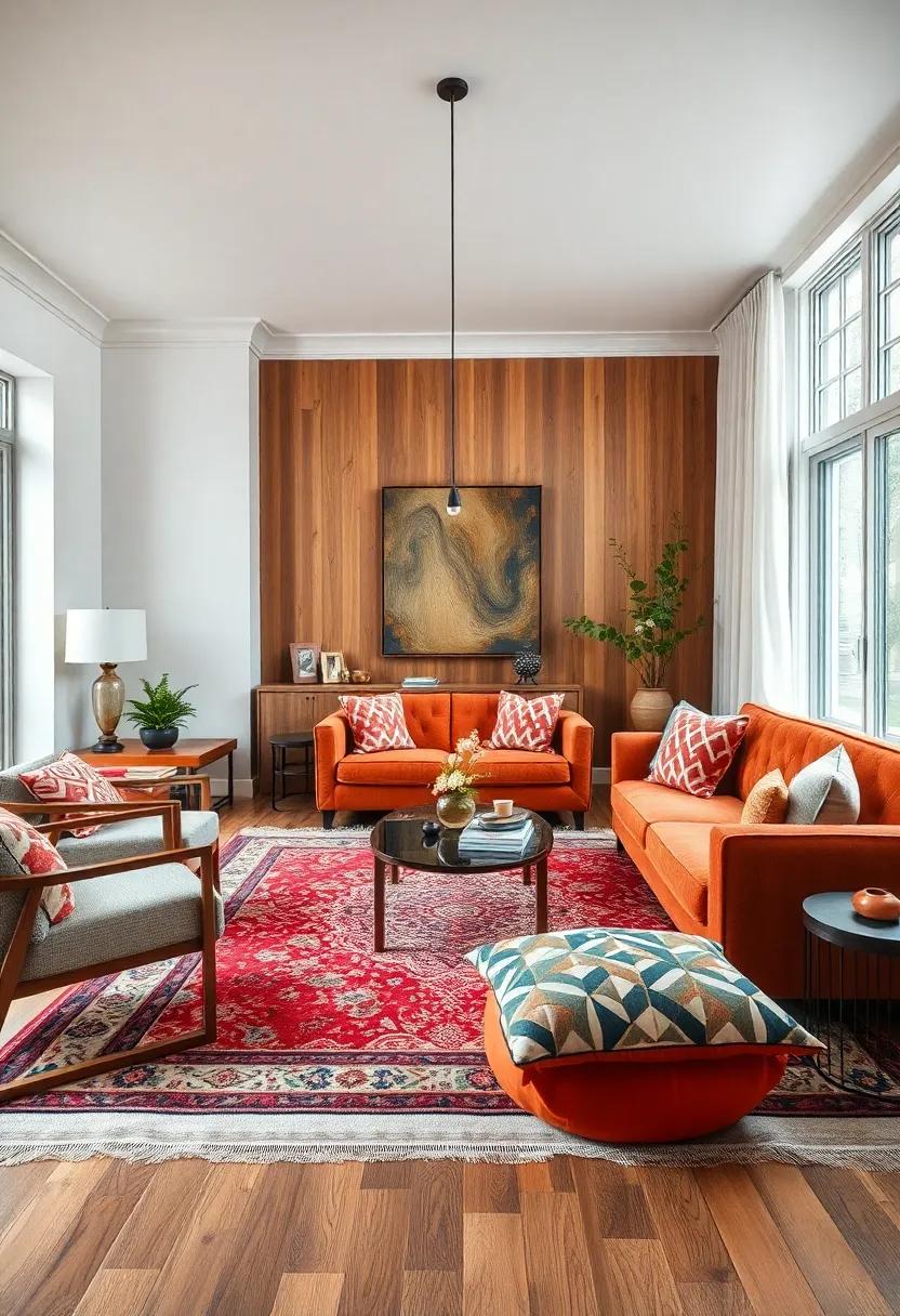 Introduce a ⁢vintage trunk as a coffee table amid Scandinavian-inspired seating to ‌blend old-world charm with modern calm