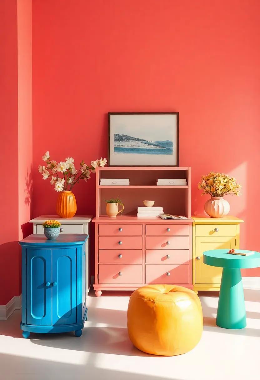 Combine Bright and Subtle: Balance vibrant ‌furniture with neutral tones to avoid overwhelming the⁣ senses while ⁤still making a statement