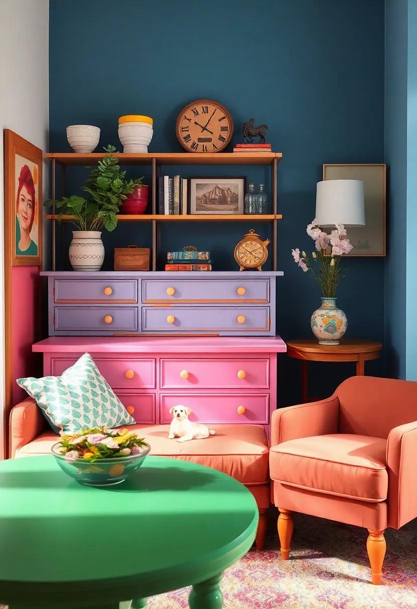 Embrace Vintage Charm: Revive⁤ old furniture ‍with vibrant‍ paint, breathing new life⁢ into vintage pieces for⁣ a unique conversation starter