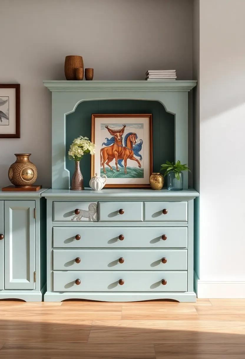 Rotating display: use painted⁢ furniture as a display area⁢ for artwork or ⁢collectibles, allowing​ you to rotate items and change your space’s energy