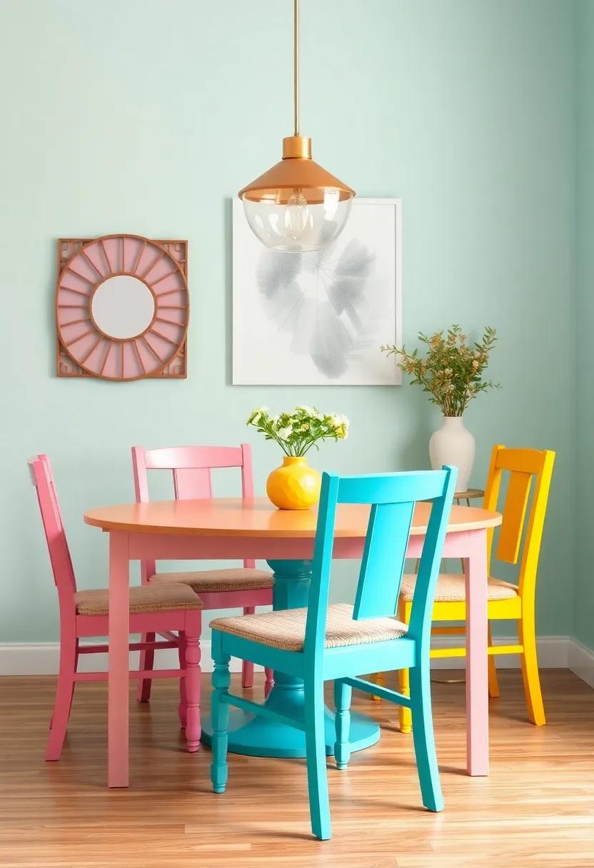 Use Chairs Creatively: Paint⁤ dining or accent chairs ⁣in different hues ⁤to add a playful twist ⁣to your seating arrangement