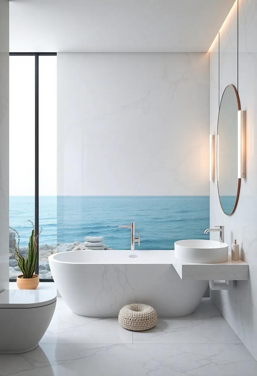 Artistic Wall Decor: Featuring Seascapes ⁤for a ⁣Coastal Bathroom​ Oasis