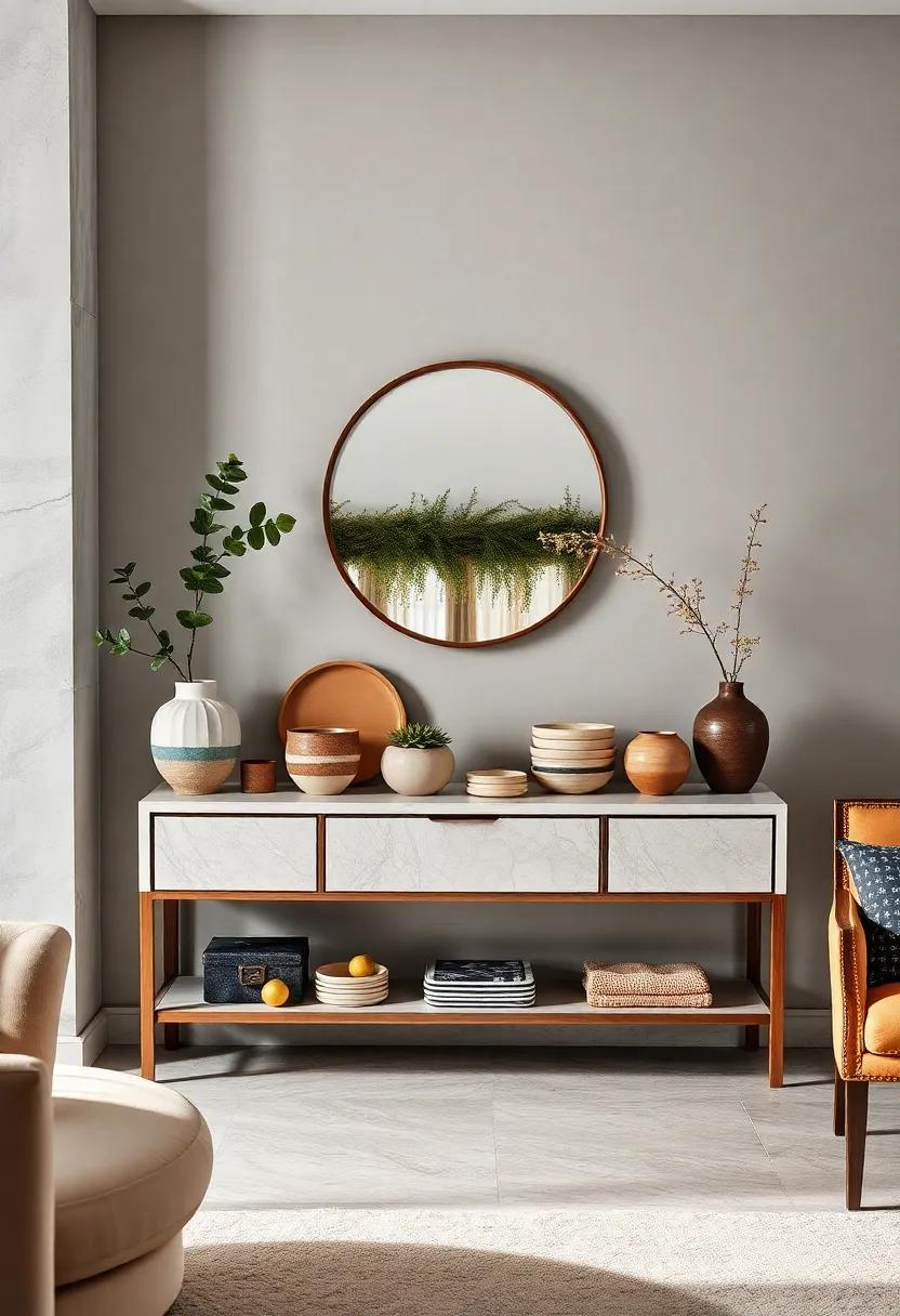 Feature​ a collection of unique ceramic ⁣dishes or⁣ pottery for a handmade, artistic appeal