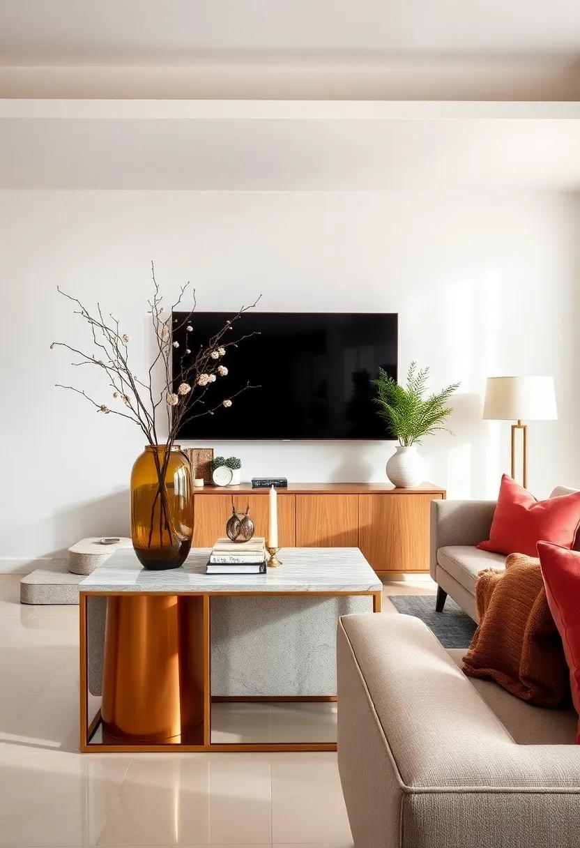 Add a touch of ‍nature by featuring a tall glass ‍vase filled with fresh branches or seasonal blooms