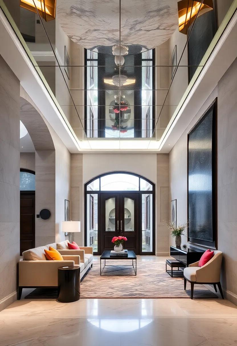 Exploring the Interplay Between Matte Wall Textures⁣ and Glossy Mirrored⁤ Ceilings for Dynamic⁤ Visual⁤ Contrast