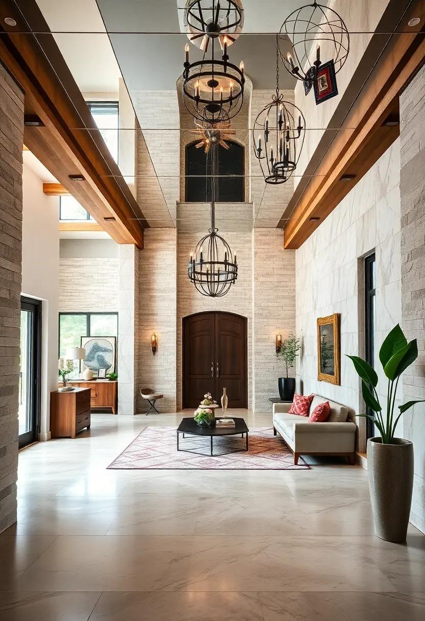 Juxtaposing Rustic Elements ‌Like Exposed Beams with ⁣Sleek Mirrored Ceilings ⁤for ‍Eclectic Sophistication