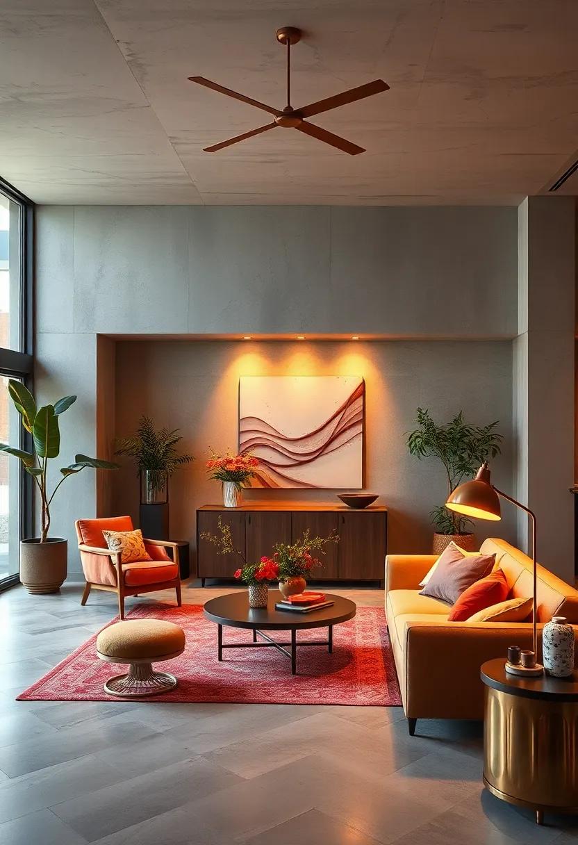 Copper and Brass Fixtures Bathed in Warm Light Adding Elegance to Fall-Inspired Interiors