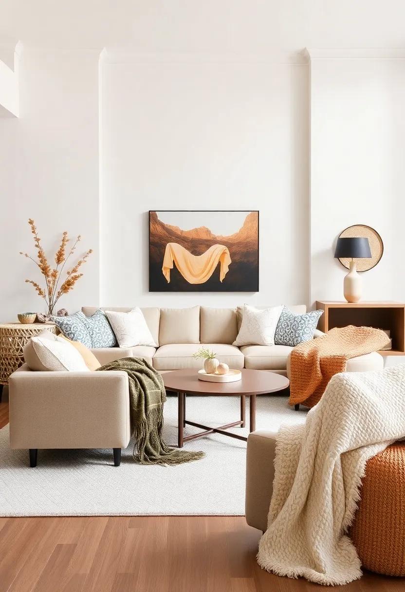 Elegant Displays of Throws that Speak ​to Autumn's Charm