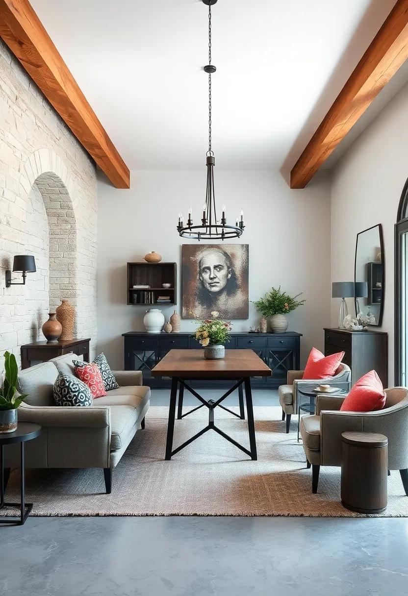 Highlight architectural beams or rafters to enhance the ‌room’s rustic farmhouse vibe