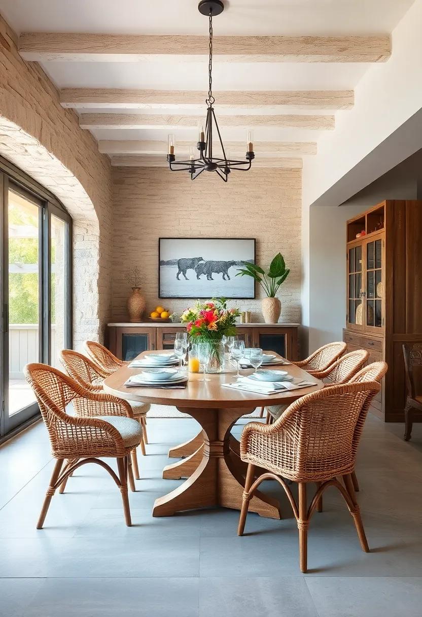 Use wicker or rattan chairs to introduce texture‍ and natural ⁤elements ‍to your ⁤dining setup