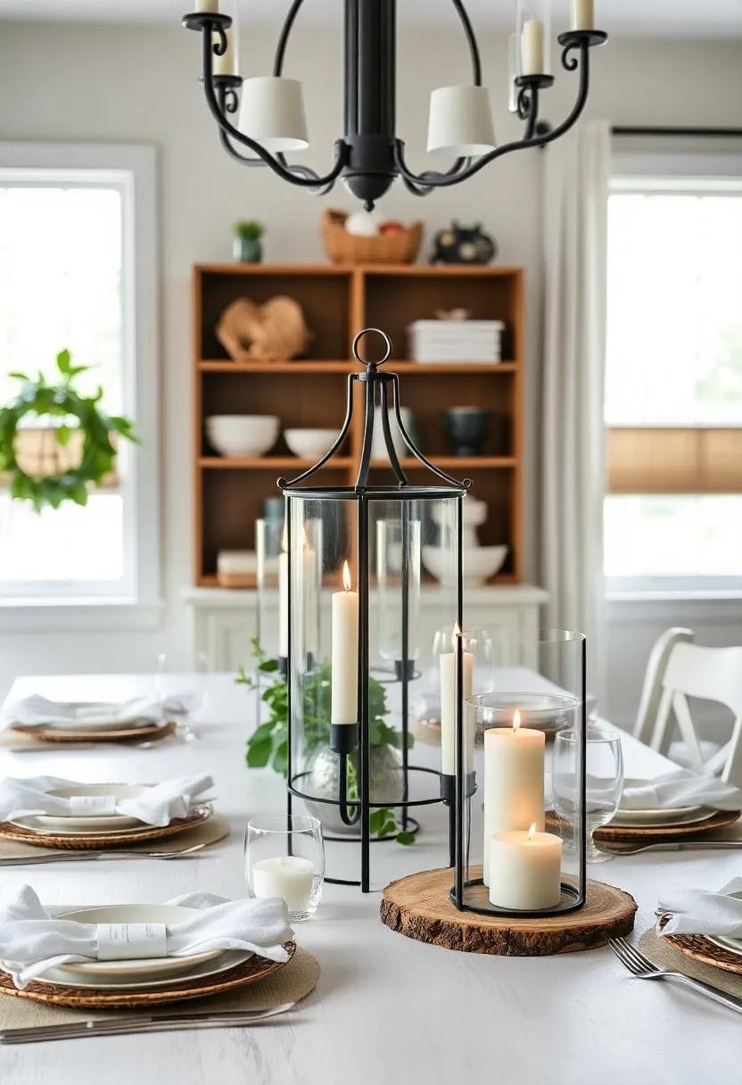 Add wrought ‌iron candle ⁤holders or‌ lanterns ‌on your dining table for​ soft, rustic⁤ ambiance during meals