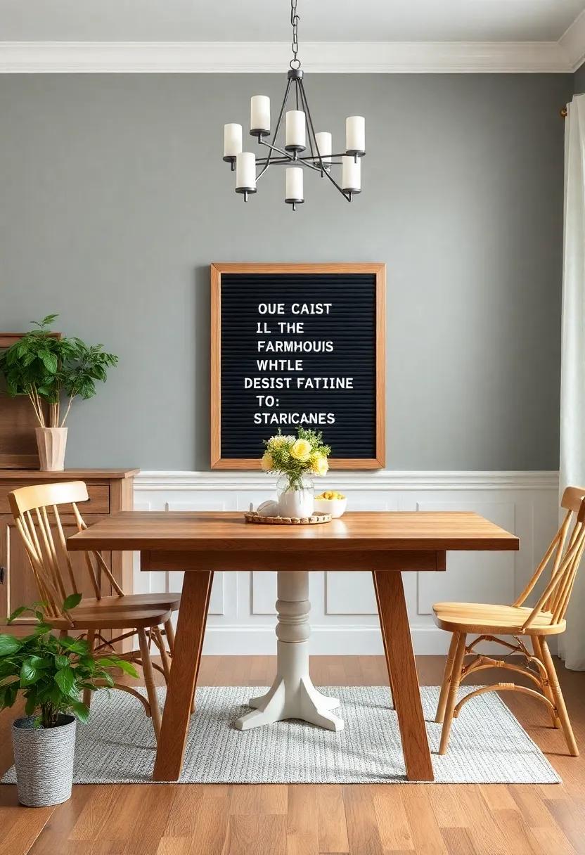 Incorporate a farmhouse-style chalkboard or ⁣letter board to ‌list menus or⁣ inspirational ‍quotes