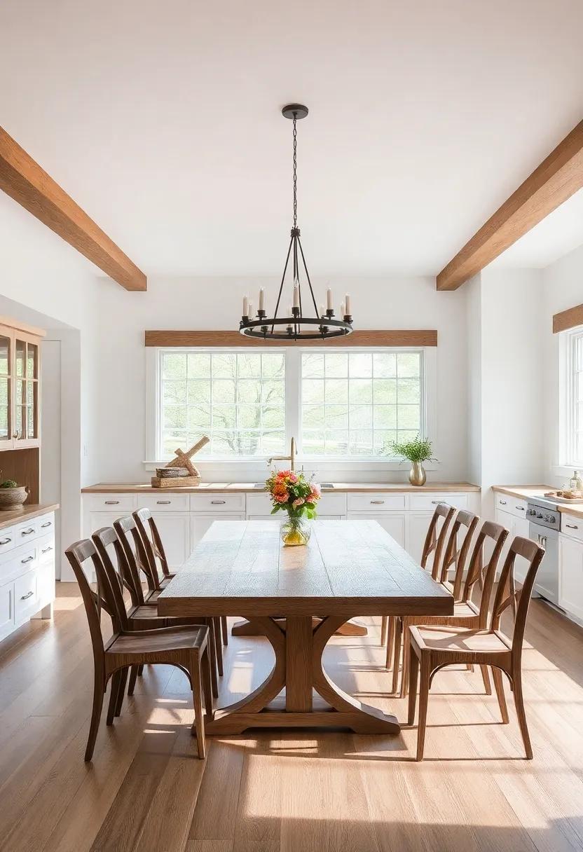 Use open kitchen-to-dining⁤ concepts to enhance farmhouse communal⁣ dining experiences
