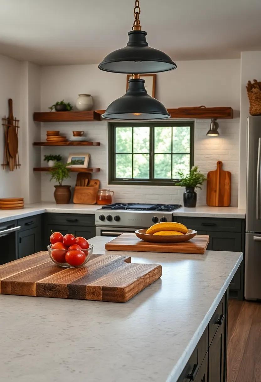 Distressed Wood Cutting Boards: Feature large, worn cutting⁣ boards as decorative accents that invite both cooking and conversation