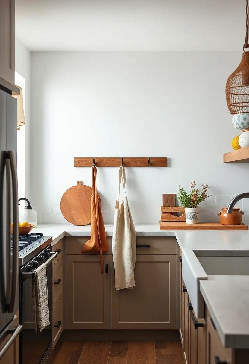 Farmhouse Farmhouse Apron hooks:⁤ Install handcrafted hooks near your stove or sink to hang linen ⁣aprons, blending function‌ with farmhouse charm