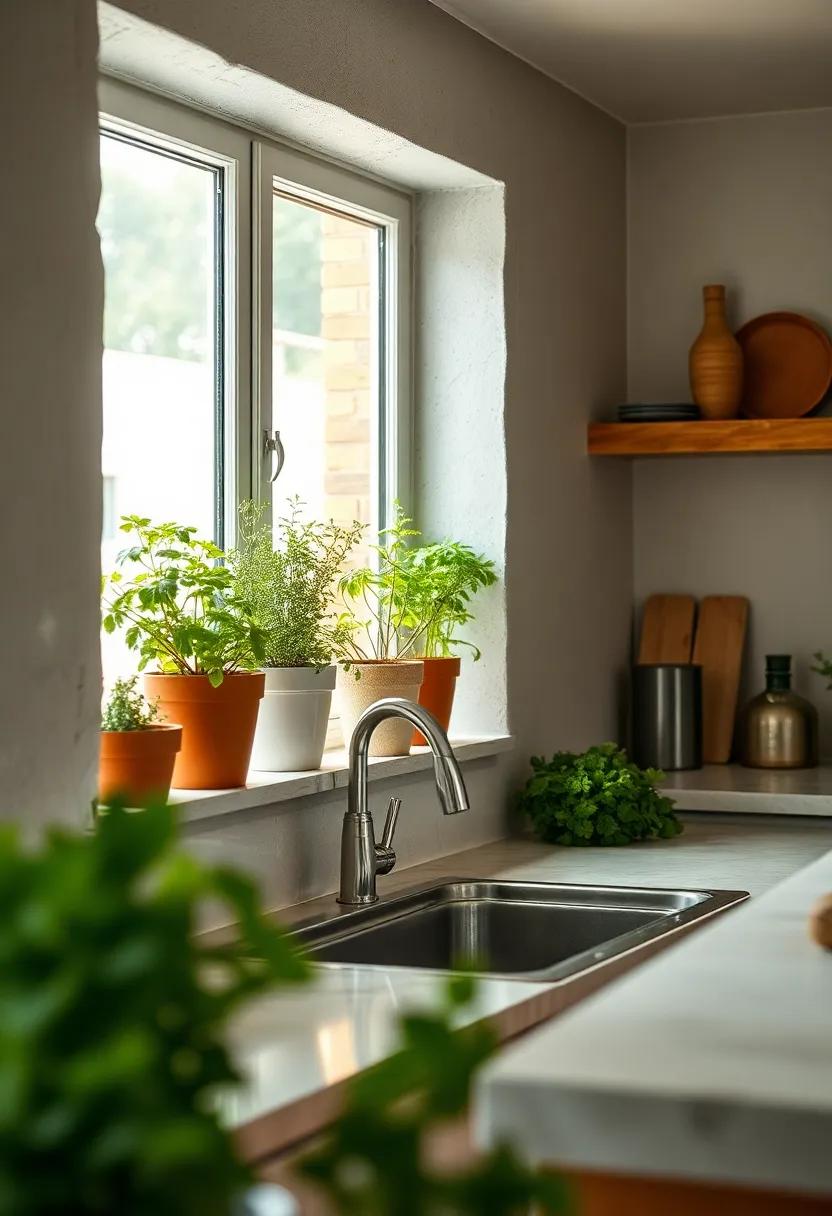 Fresh Herb Garden Window: Grow herbs in small pots on your windowsill for fresh flavors and greenery in your kitchen