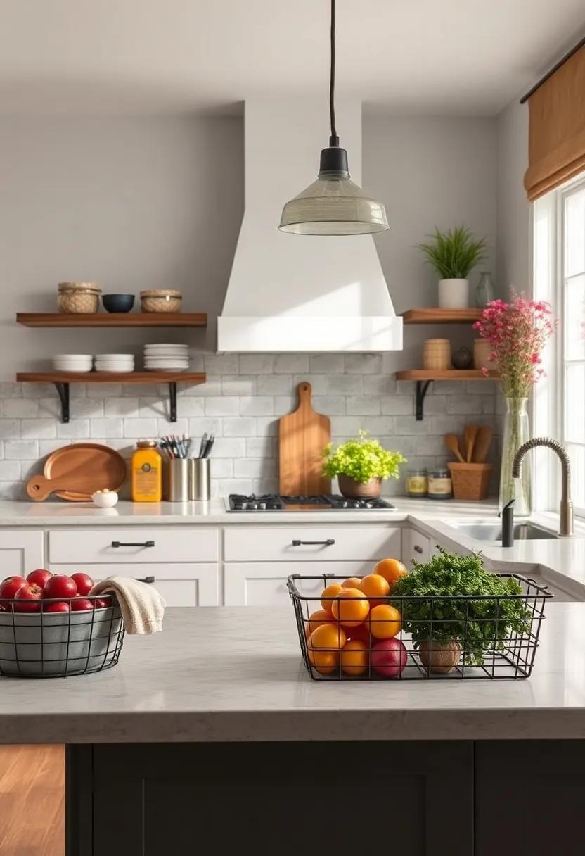 Galvanized Metal Accents:⁤ Add galvanized metal baskets ​or bins for a ​rustic-industrial vibe ⁢that⁤ keeps your kitchen organized