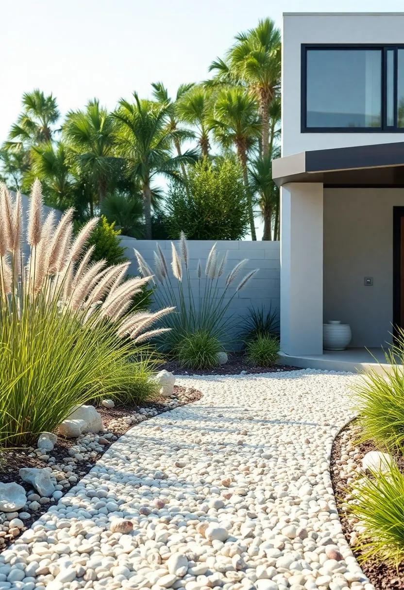 Coastal Breeze Imagined Through a Crushed‍ Seashell Path Curved Near Salt-Tolerant Plants and Tall Grasses