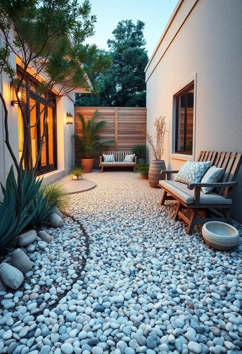 Smooth Seashell Path Curving⁢ Along a Coastal-Inspired garden with Driftwood Benches and Ocean-themed Decor