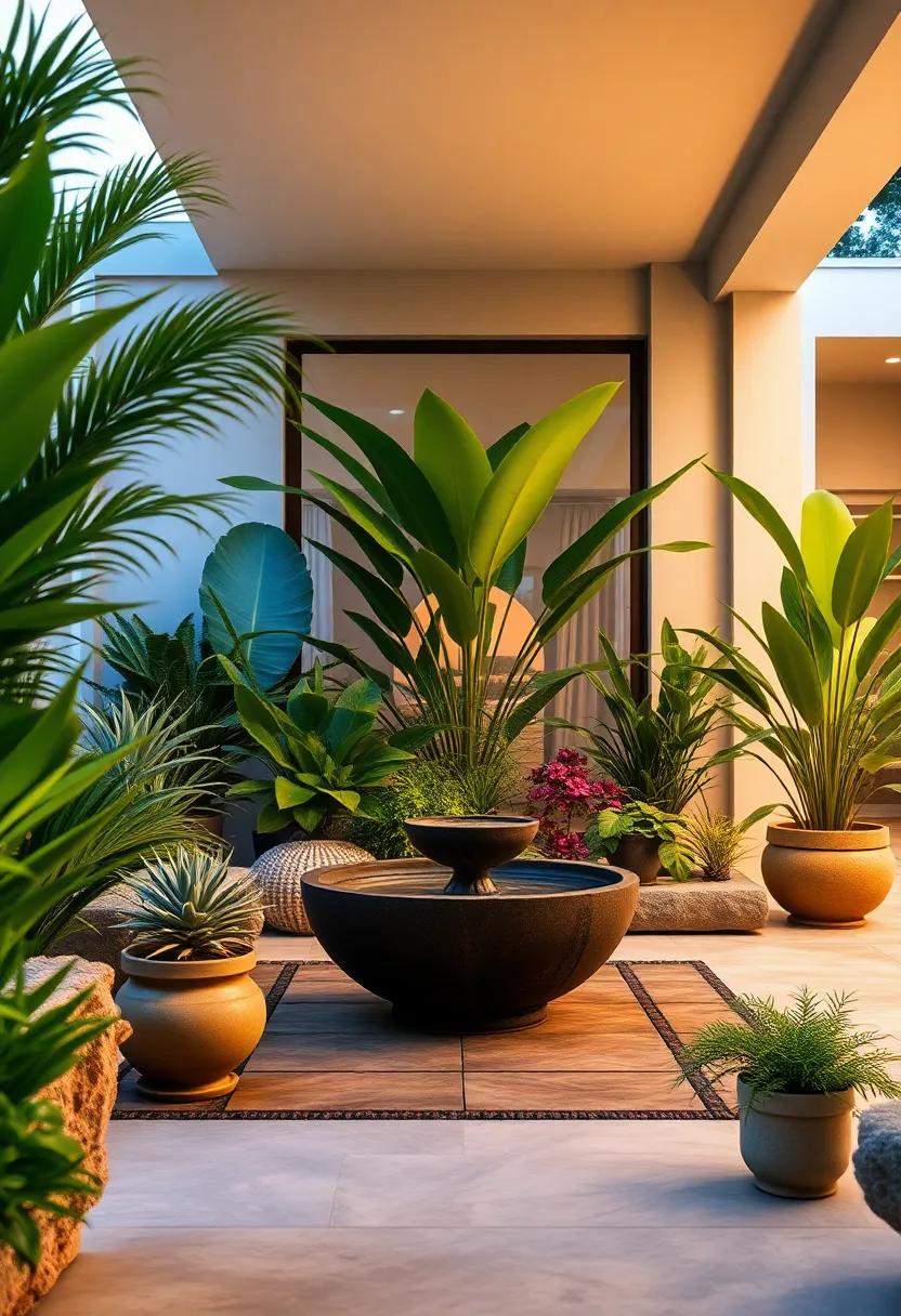 Front Yards Embracing Monsoon Season with ‍Water-tolerant Plants and Soothing Water Features