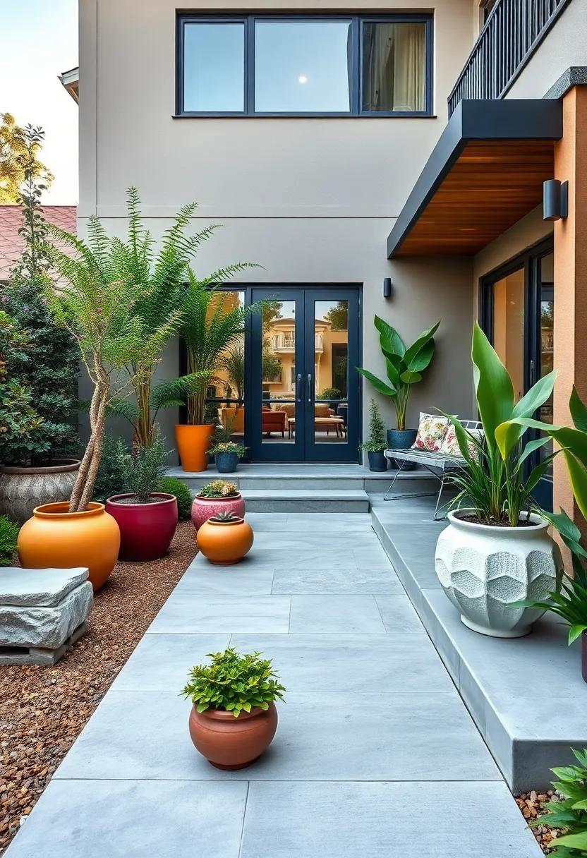 Eclectic Front Yards ⁣Combining Urban Greenery and Colorful⁢ Containers in City Climates