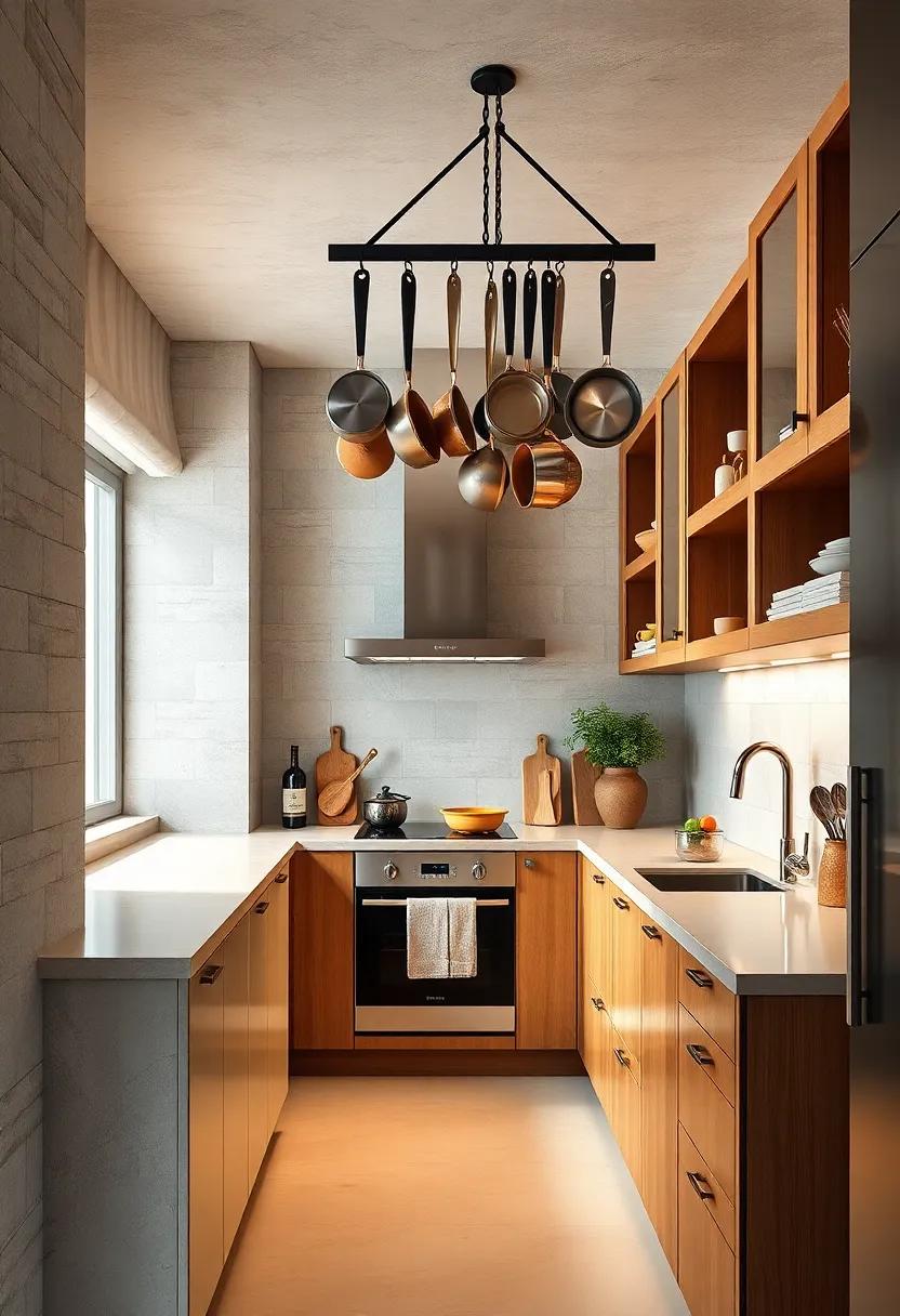Hang pots‌ and pans ⁤from ⁣a ceiling-mounted rack to save cabinet space and add a rustic ⁣touch