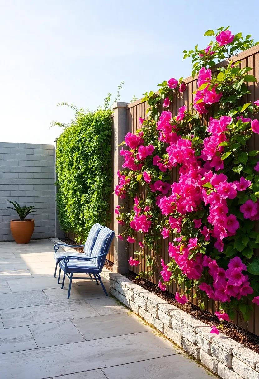 Shadowed Fence Wall‌ Brimming with⁤ Pink Climbing Azaleas